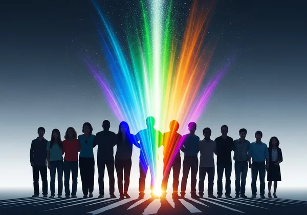 Diverse team unlocking potential with magical synergy