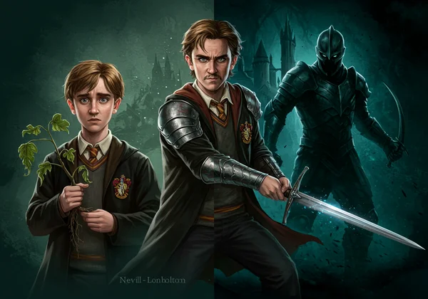 Neville Longbottom's transformation from timid to hero.
