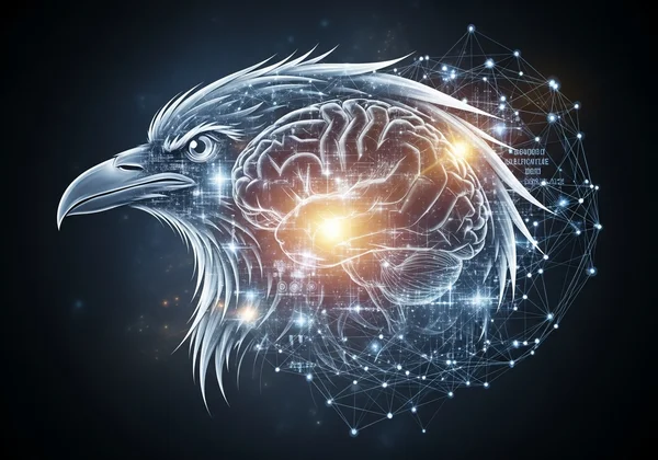 Ravenclaw zekası ve yaratıcı düşüncenin soyut görüntüsü.