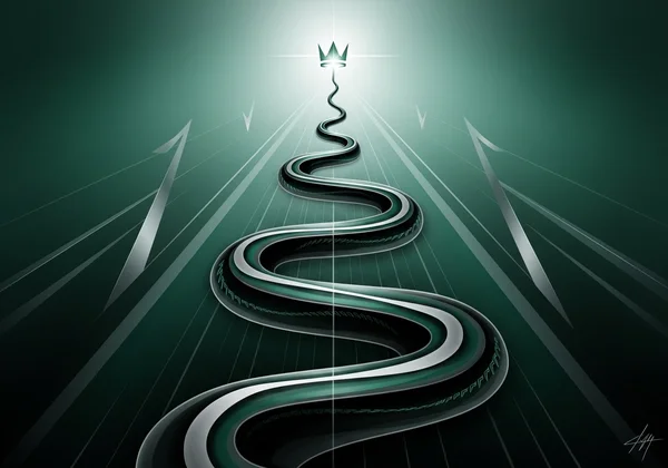 Hırslı Slytherin'in stratejik olarak liderlik eden soyut görüntüsü.