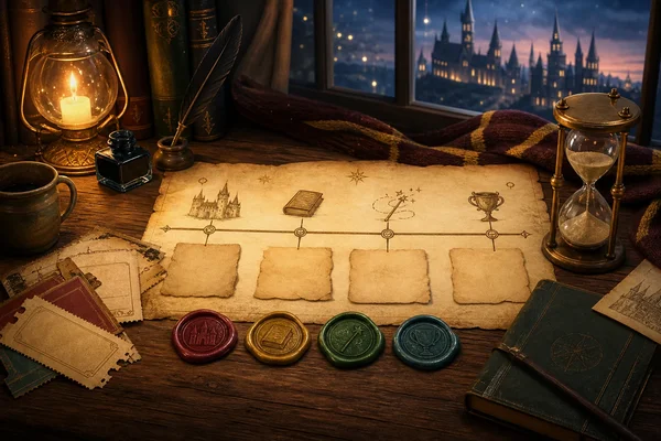 Harry Potter cast timeline desk