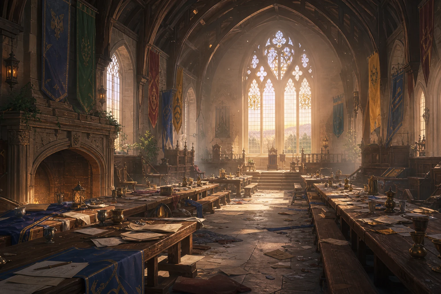 Great hall after battle dawn